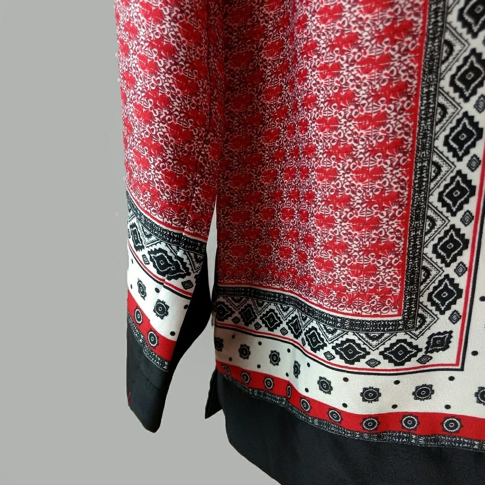Dalia Collection Red Patterned Top - Picture 3 of 5